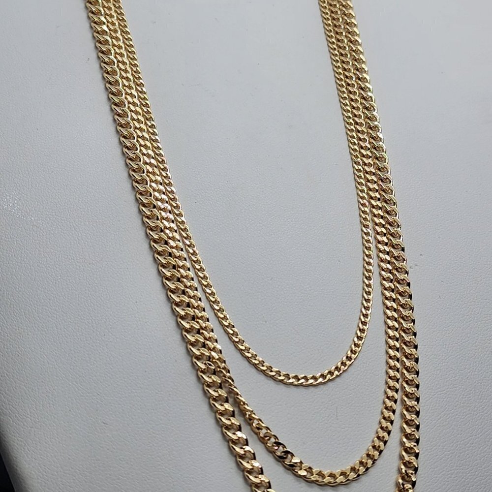 Brand New Brazilian 18k Gold Filled 3 Row Necklace